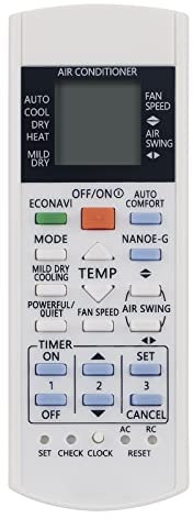 VINABTY Nuevo A75C3300 Mando a Distancia de Repuesto A75C3300 Air Conditioner Reemplace Control Remoto para Panasonic AC Air Conditioner A75C3300 A75C4406 Remote Controller