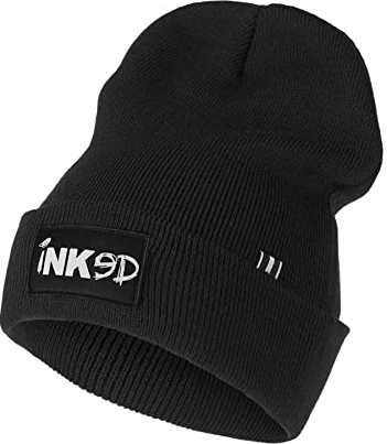 Nebelkind Herren Beanie Folded Inked Patch Tattoo Strickmütze Schwarz One Size