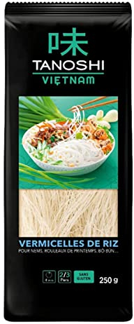 TANOSHI VIETNAM - Vermicelles De Riz Sèches - Pour La Péparation des Nems,Rouleaux De Printemps et Bò Bún - 250 G
