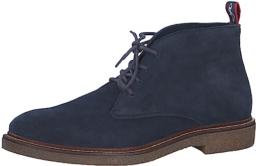 MARCO TOZZI by Guido Maria Kretschmer Herren Stiefeletten zum Schnüren aus Wildleder Elegant, Blau (Navy), 45