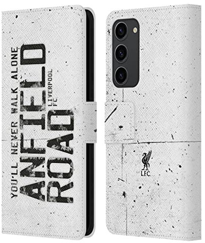 Head Case Designs Offizielle Liverpool Football Club Strasse Anfield Weiss Liver Bird YNWA Leder-Wallet-Hülle Kompatibel mit Samsung Galaxy S23+ 5G