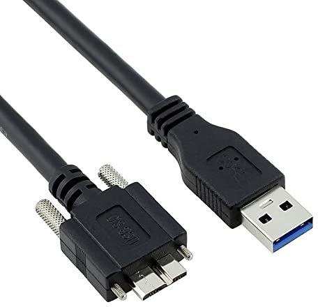 CY Cable Micro USB3.0 Single Screw Locking to USB3.0 Data 5Gbps Power Cable for VR Industrial Camera Computer (8.0m with Chipset)