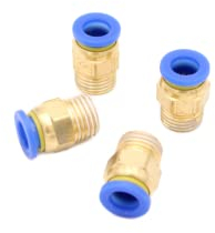 Pneumatik Steckverschraubung R 1/4 auf 8mm IQS, 4 Stück Push In Druckluftanschluß Steckanschluss (R 1/4 - 8mm)
