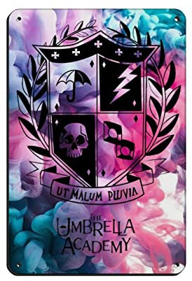 Poster The Umbrella Academy Leinwandposter Retro Poster Metall Blechschild Chic Art Retro Eisen Malerei Bar Menschen Höhle Cafe Familie Garage Poster Wanddekoration 20 x 30 cm