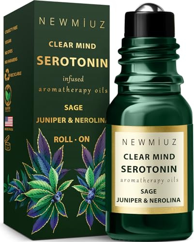 Stressabbau-Roll-On mit ätherischem Öl - Nerolina,Salbei & Wacholderbeere - Spirituelle Energie Schutz Stressabbau - Rauchfreies- Beruhigende Aromatherapie-Roller Geschenke - Handtaschen-Essentials