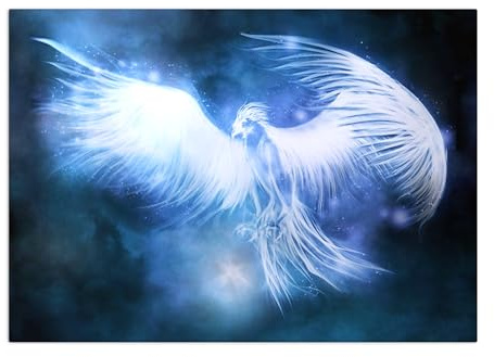 Displate Offiziell Harry Potter MetallPoster Magnetische Befestigung Inklusive Lizenziert Bilder Hochwertiges Poster Expecto Patronum! - Phoenix Patronus 45 cm x 32 cm