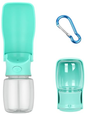 KVBUCC 1 Piece Dog Walking Water Bottle, 350ml, Blue, Carabiner Included