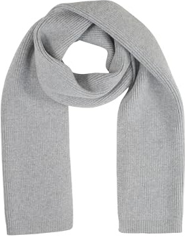 TOM TAILOR Damen Schal aus Rippstrick, 21373 - Medium Silver Grey Melange, ONESIZE