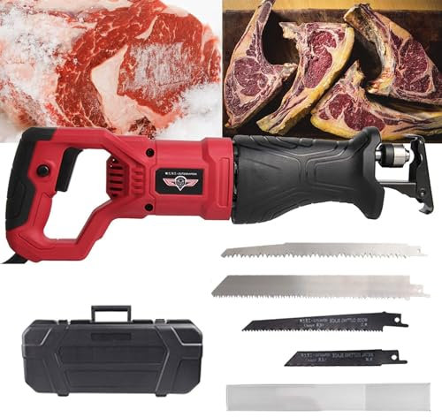 SenhE Bone Saw Electric, Electric Butchers Saw, Commercial Home Professional Handheld, Multifunctional Bone Saw Machine, for Wood, Trees, Metal, PVC Pipe Cutting
