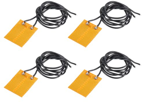 sourcing map Heater Film Heating Plate, 2.8W 5V Polyimide Heat Pad, Adhesive PI Heater Elements Film 25mmx20mm Heater Strip for Constant Temperature, Pack of 4