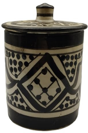Generico La Maison Unique Pot à épices Marocain en terre cuite décoré à la main décor Maroc 2304241410, MU2304241410