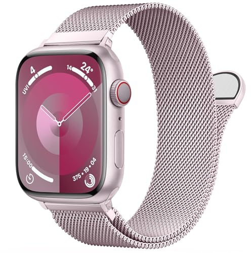 OULUOQI Correa Compatible con Correas Apple Watch 41mm 40mm 38mm 45mm 44mm 42mm 49mm, Bracelet Metalica de reloj Milano de metal de acero inoxidable para iWatch Series SE Ultra 9 8 7 6 5 4 3 2 1