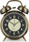 Réveil fort pour adultes dormeurs lourds, en métal de 10,2 cm, double cloche à piles pour décoration de chambre, silencieux, sans tic-tac (bronze)