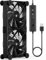 upHere Gaming U3UK2 Dual 120mm USB Fan, DC 5V Quiet Computer Cooling Fan, 4 Adjustable Speeds, Dual Ball Bearing 1600RPM for Receiver DVR PS5 Xbox Computer Cabinet