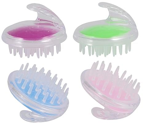 HAPINARY 4 Stück Kopfhautmassagegerät zur Kopfhautreinigung und Kopfhautpeeling Pe Material für Damen und Herren Zuhause oder Friseursalon