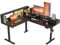 Agilestic L-förmiger Stehschreibtisch, 160 x 140 cm, Ergonomischer Höhenverstellbarer Schreibtisch mit Regalen, Eck-Stehschreibtisch, Sitz-Steh-Computertisch mit LED-Licht, Schwarz