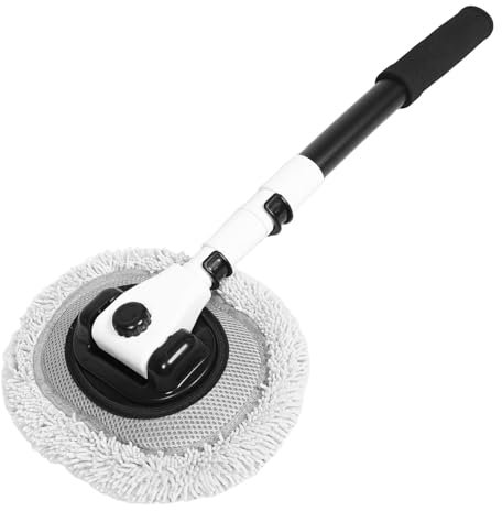 GLEAVI Balai De Lavage pour Voiture Manche Incurvé en Alliage Daluminium Brosse Souple pour Voitures Camions Camping-Cars Nettoyage Facile