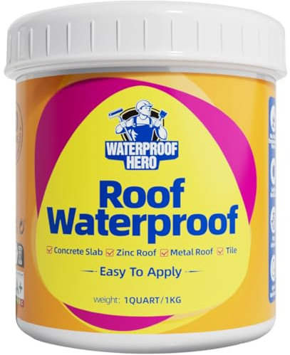 WATERPROOF HERO Sigillante per Rivestimento Impermeabilizzante per Tetti, Agente Impermeabilizzante Durevole per Riparazioni di Perdite su Superfici Multiple (1KG) (Grigio)
