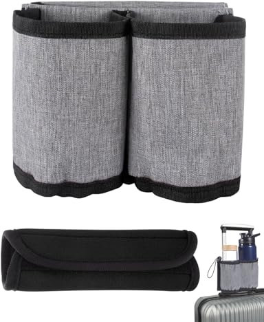 TPZORJX Portavasos para Maleta Portavasos de Viaje para Viajeros,Funda para asa de equipaje,Auxiliares de Vuelo,Se Adapta a La Mayoría de Las Asas de Maletas,Accesorio de Viaje Perfecto