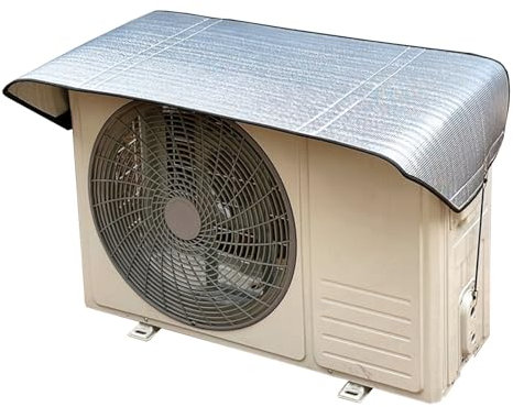 LXRHLIKG Housse Climatiseur Extérieur Magnétiques, Housse Pompe a Chaleur Piscine avec Feuille D'aluminium à Bulles, Rallonge de Cache Climatiseur Exterieur(130x55cm/51x22in)