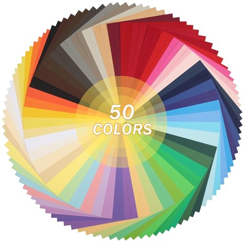 50 Farben A4 Buntkarton 100 Blatt Kartonpapier 180g/m²/65lb 21x29,7cm | Uncle Paul Buntkarton Für Kartenherstellung, DIY-Bastelarbeiten, Scrapbooking, Weihnachtsdekoration UAP29MX100