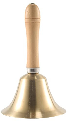 Sirxlevcy 4.33 Inch Large Hand Call Bell with Wood Handle,for Kids and Adults,Used for Weddings,School Classroom,Service and Game