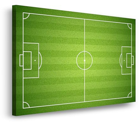 HJ KIDS Leinwandbild 40x60 cm – Fußballfeld – Modernes Bild auf Leinwand, stylische Wanddeko für Kinderzimmer, Spielzimmer & Jugendzimmer, fertig zum Aufhängen