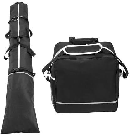 LCQSYE Skischuhtasche mit Helmfach Snowboard- und Schuhtasche mit großem Fassungsvermögen, Stauraum für Schuhe, Kleidung, Skier und Rucksack, gepolstert und wasserdicht Skischuhtasche