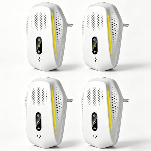 Repelente Ultrasónico de Plagas, 3 Modo Electrónico Repelente Control de Plagas, Repelente Ultrasónico Mosquitos para Anti Moscas Ratones Cucarachas Arañas Roedores Mosquitos 4 Pack