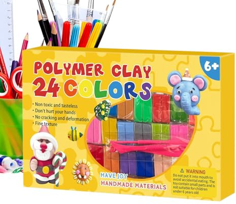 Modeling Clay Kit- Nylon Reinforced Oven Clay Sculpting Tools Crafts Gift Soft & Stretchable Non-Sticky Polymer Oven Bake Messy Play Hobbyists Educational Creative