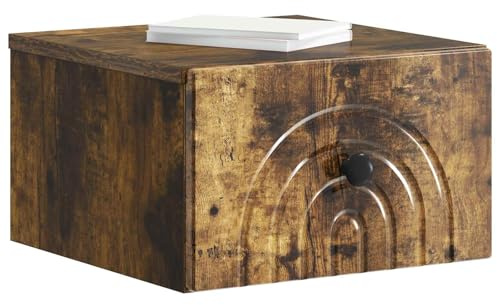 vidaXL Wandmontierter Nachttisch 2 pcs Geräucherte Eiche Holzwerkstoff, Wohnzimmer-Aufbewahrung, Vintage-Schrank, rechteckig, viel Platz, Coole Lösungen für effiziente Ordnung