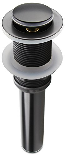 Pop Up Drain Stopper without Overflow, Bathroom Lavatory Vanity Vessel Sink Drain, Black