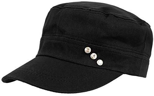 dy_mode Baseball Cap Damen Kappe Schirmmütze Mütze Kappe Military Style - K006 (K006-Schwarz)