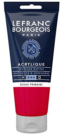 Lefranc Bourgeois Satin, Pintura acrílica, Rojo primario, 80ml Tube, 80