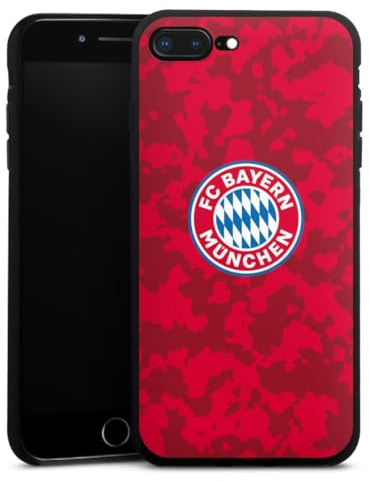 DeinDesign Silikon Hülle kompatibel mit Apple iPhone 8 Plus Case schwarz Handyhülle FC Bayern München Camouflage FCB