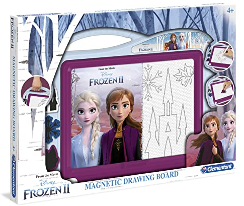 Clementoni 15290 Zaubertafel Disney Frozen 2, magnetische Maltafel zum Zeichnen und Malen, lösch- & wiederverwendbar, mit 3 Schablonen, Kreativspielzeug für Kinder ab 4 Jahren