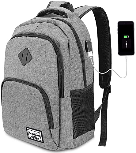 YAMTION Rucksack Laptop Rucksack Studenten Herren mit USB-Ladeanschluss für Schule Arbeit,35L