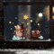 Fensterbild Weihnachtsdeko Weihnachten Igel Schlitten -wiederverwendbar- Fensterdeko Winter Fensterbilder Kinder Zimmer bf76 - ausgewählte Größe: *3. Igel mit Schlitten*
