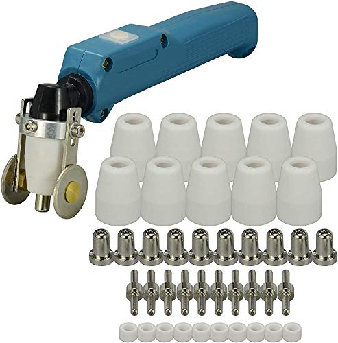 RIVERWELD PT-31 LG-40 20072 Plasmaschneider Brennerkörper und Rollenführung Distanzstück und Plasmaspitze Elektrodendüse Gasring Schutzkappen-Set 42-teilig