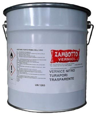 ZAMBOTTO VERNICI Vernice Nitro Turapori Trasparente Monocomponente Per Legno Da 1 A 10 Litri, 3L