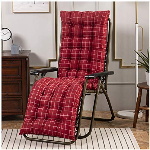 YOUCAI Auflage für Deckchair Liege-Stuhl Polster-Auflage Weich Und Bequem Dicker Bezug für Den Außengebrauch,48x170cm,Rot 1