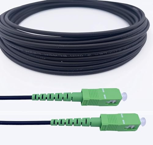 Elfcam® - 100m Gepanzerte Glasfaserkabel SC/APC auf SC/APC Simplex Singlemode, Kompatibel mit Glasfaser bis in die Wohnung (FTTH, Fiber to The Home), 100M