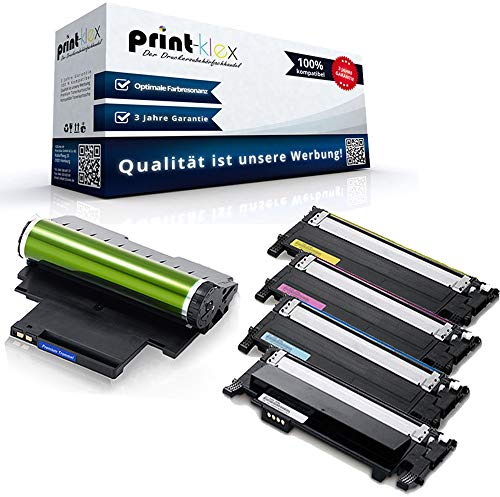 4X Print-Klex Toner mit Trommel kompatibel für Samsung CLT406 & CLT-R406SEE CLX 3300 CLX 3300 Series CLX 3305 CLX 3305 FN CLX 3305 FW CLX 3305 Series CLX 3305 W Farblos BK C M Y - Office Pro Serie