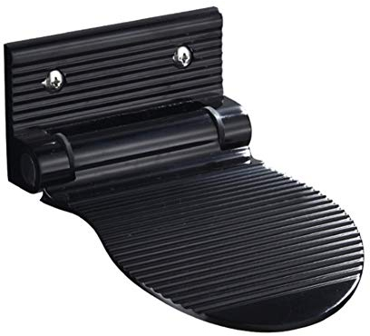 KAIISSA Rutschfeste Fußstütze aus Aluminium, Badezimmer-Duschpedal, Dusch-Rasierfußstütze, strapazierfähig, zusammenklappbar, mit Befestigungsschrauben, schwarzes Finish