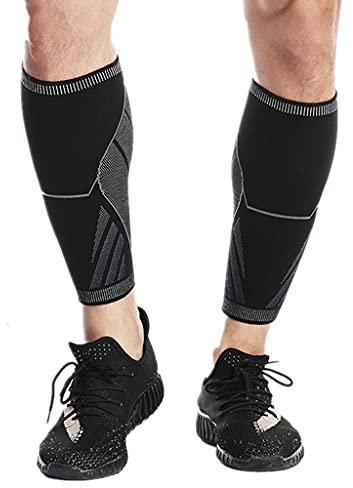 SOLO ACTFIT Mangas de Compresión para La Pantorrilla, Manga De Soporte para Dolor en Las Espinillas, Mallas Pantorrilleras Compresivas para Circulación, Deporte, Running, Trabajo (Un par, L)