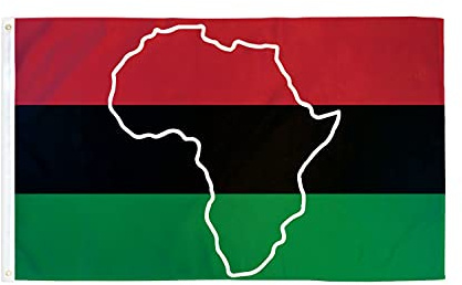 AZ FLAG - Flagge Afroamerikaner mit Karte - 90x60 cm - Afro-amerikanisch Fahne 100% Polyester mit Messing-Ösen - UV-beständig - Vives Farben - 50g