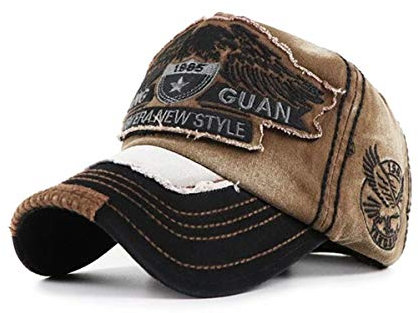 CHENNUO Cappellini Baseball Vintage Uomo Cotone Ricamato Casual Cappello (marrone)