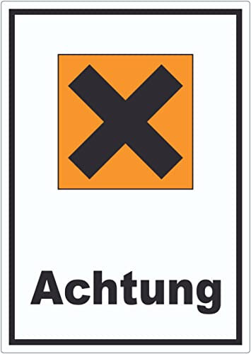 Aufkleber Gefahrensymbol Gesundheitsschädlich Achtung Kreuz A7 (74x105mm)