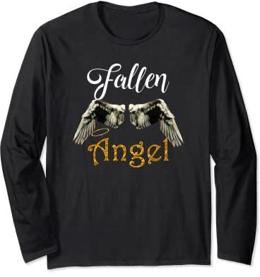 Fallen Angel T Shirt Angels Wings Religion Faith Gift Manga Larga