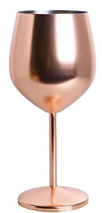 MPM Quality Weinglas aus Edelstahl, Beliebtes Brillenmodell Moet, Geeignet als Geschenk zum Geburtstag, zur Hochzeit, zur Konfirmation oder als Geschenk zu Weihnachten, Rose Gold, F04.4151.23